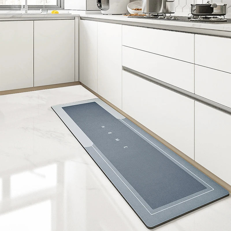 tapis sol cuisine absorbant antidérapant diatomée tissu texture moderne gris large banderollable