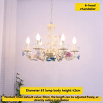 lustre cristal fleurs céramique blanc rose bleu vert classique romantique echangement tactile