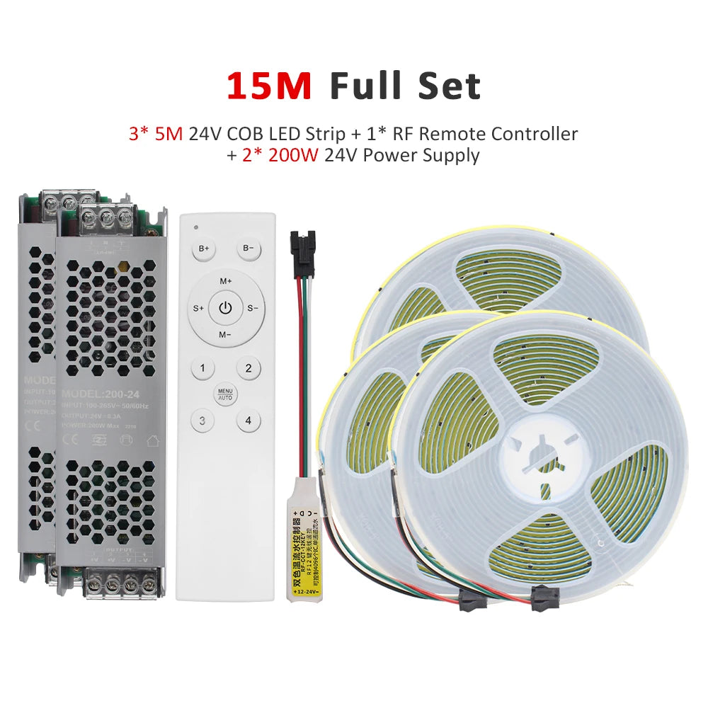 ruban led blanc adhésif moderne contrôle rf 10m 576leds 24v cct dualwhite