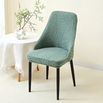 housse chaise extensible motif feuilles gris clair fauteuil salle manger moderne