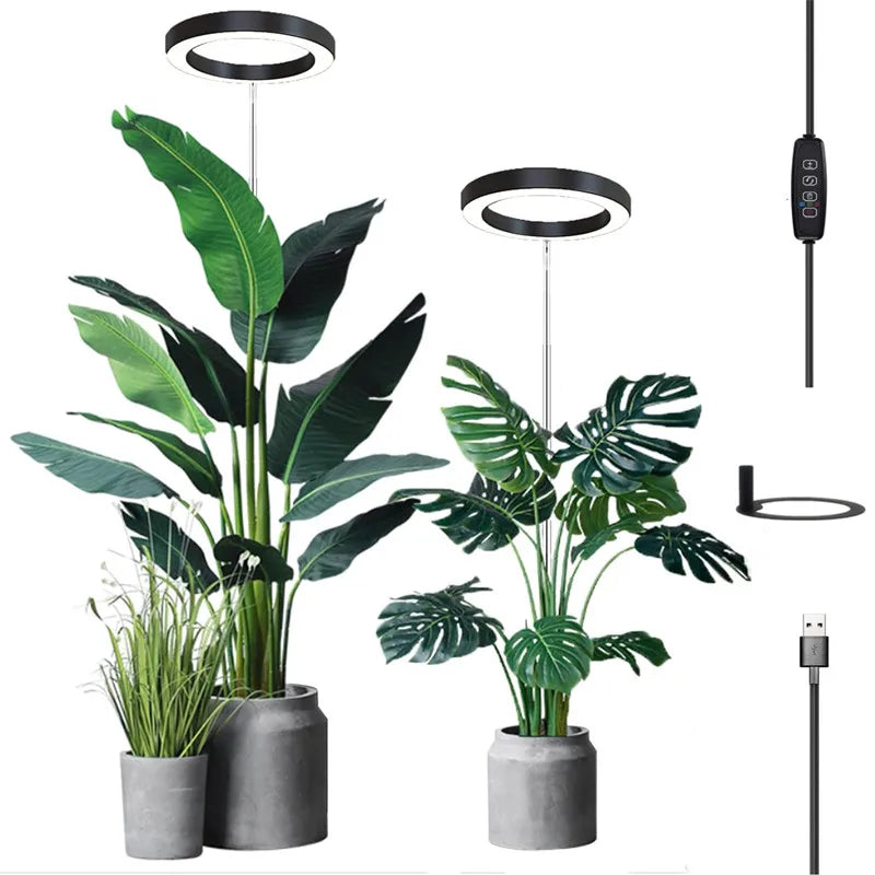 lampe led croissance plante noir gris moderne réglable usb intelligent
