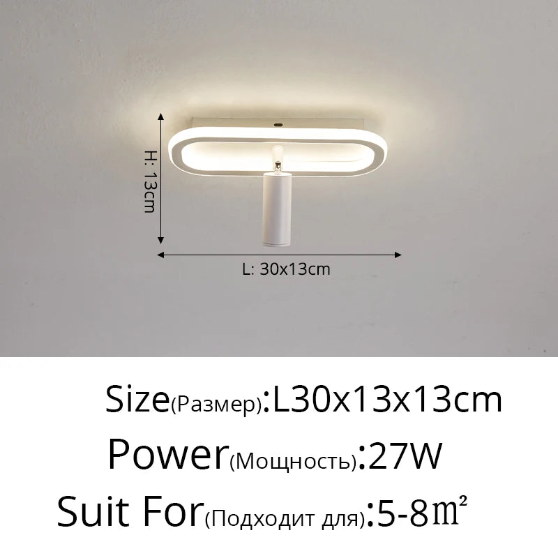 applique murale led moderne minimaliste rectangulaire blanc noir doré salon chambre couloir