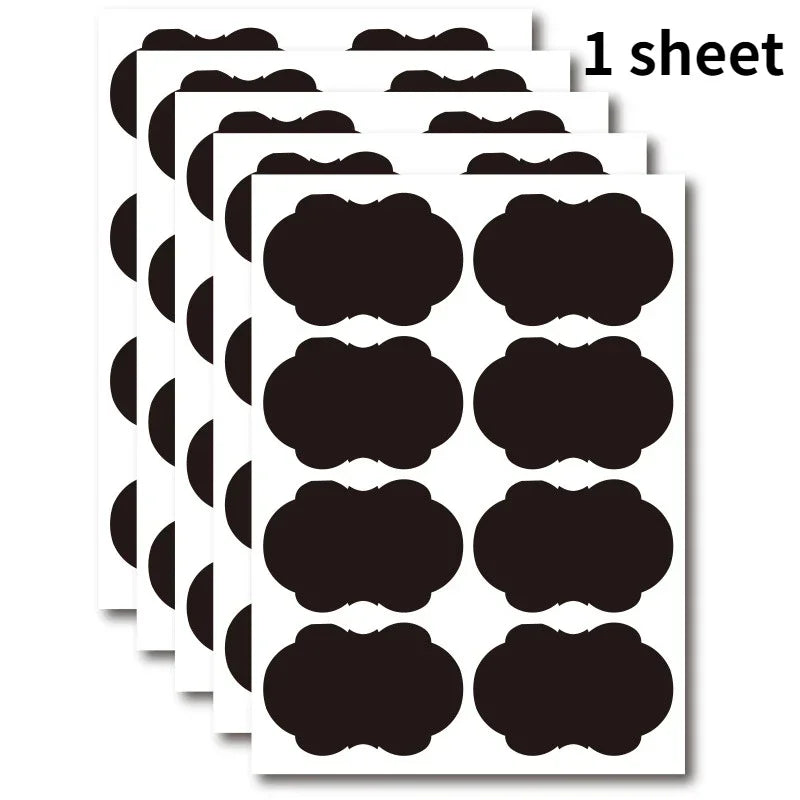 étiquettes adhésives noires rondes rectangulaires pvc classiques marques blanches cosmétiques cuisine