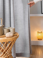 voilage gris clair semi transparent minimaliste rideau tissu d'ameublement texture légèrement rugueuse japonais zenintérieur