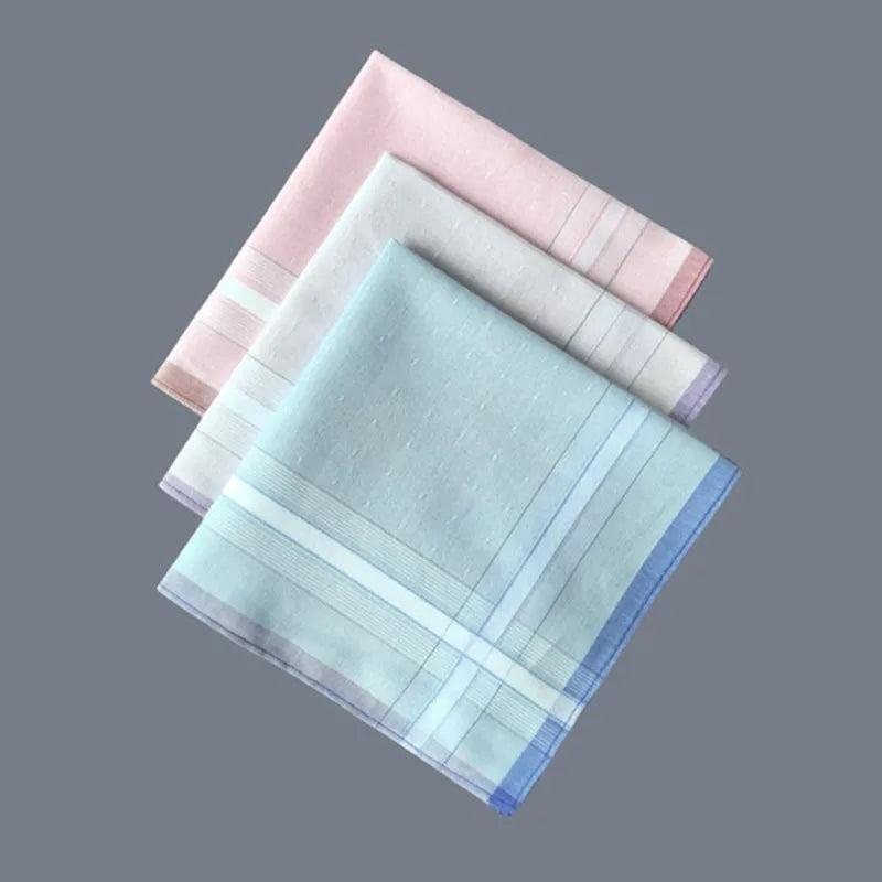 serviettes poche femmes 100 coton rayures colorées classiques 29cm 29cm