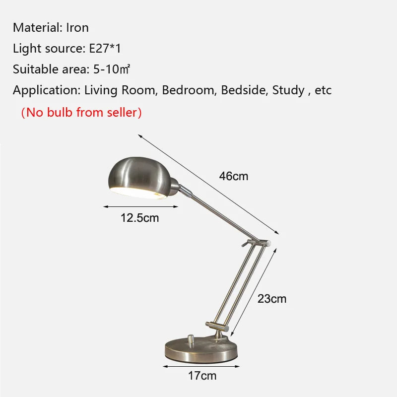lampe moderne argentée base solide éclairage économie d'énergie chambre coucher pliable rechargeable certifiée