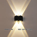 lampe murale led moderne hexagonnelle noire 10w 8w 4w 12w