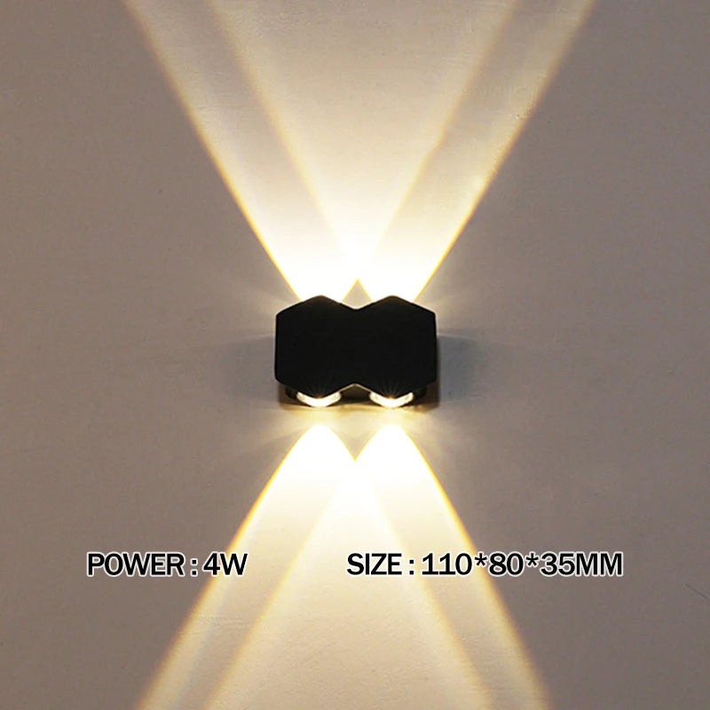 lampe murale led moderne hexagonnelle noire 10w 8w 4w 12w