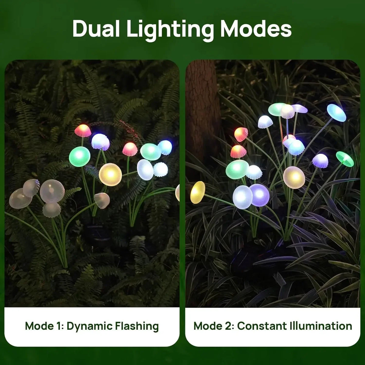 lumière solaire moderne champignon multicolore blanc extérieure patio jardin led étanche