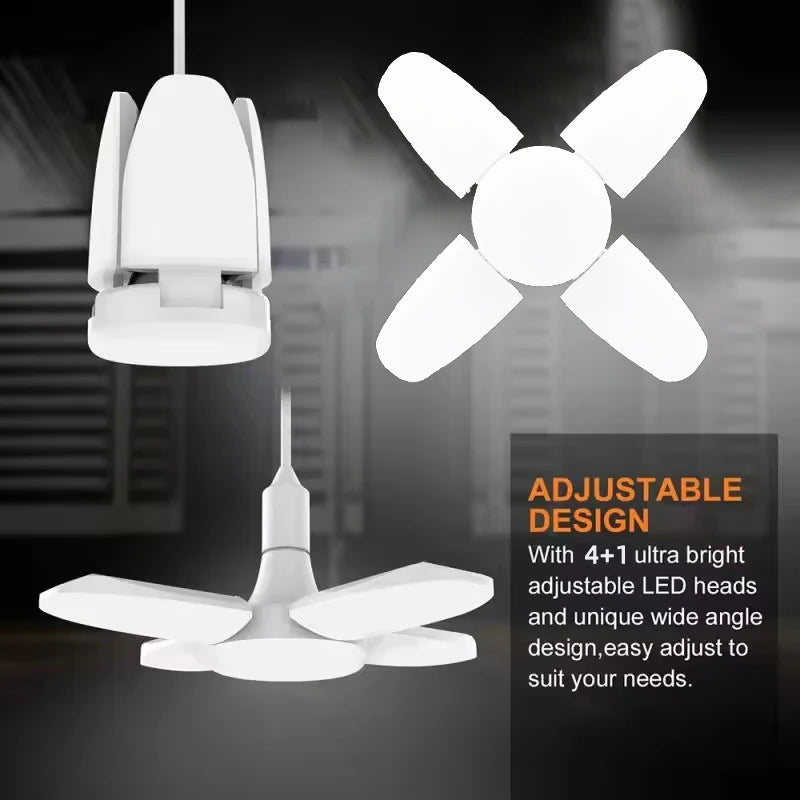 plafonnier led pliable blanc moderne clips lampe suspendue éventail e27 100leds 6500k