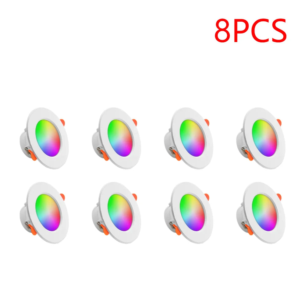 Spot LED Blanc Multicolore Compatible Bluetooth Fixation Vis Moderne 10W 113x50mm