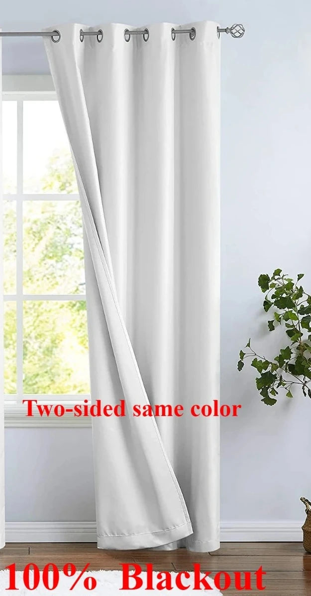 rideaux blancs opaques modernes polyester anneaux métalliques maison chambre coucher