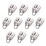 clips rideau blanc modernes rondeles metalliques opaques anneaux
