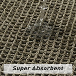 tapis bain absorbant anti dérapant coton moderne beige clair maille fine franges bord salle