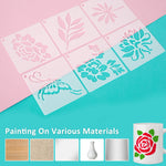 stencils peinture bois blanc motifs floraux oiseaux abeilles papillons artisanal bricolage