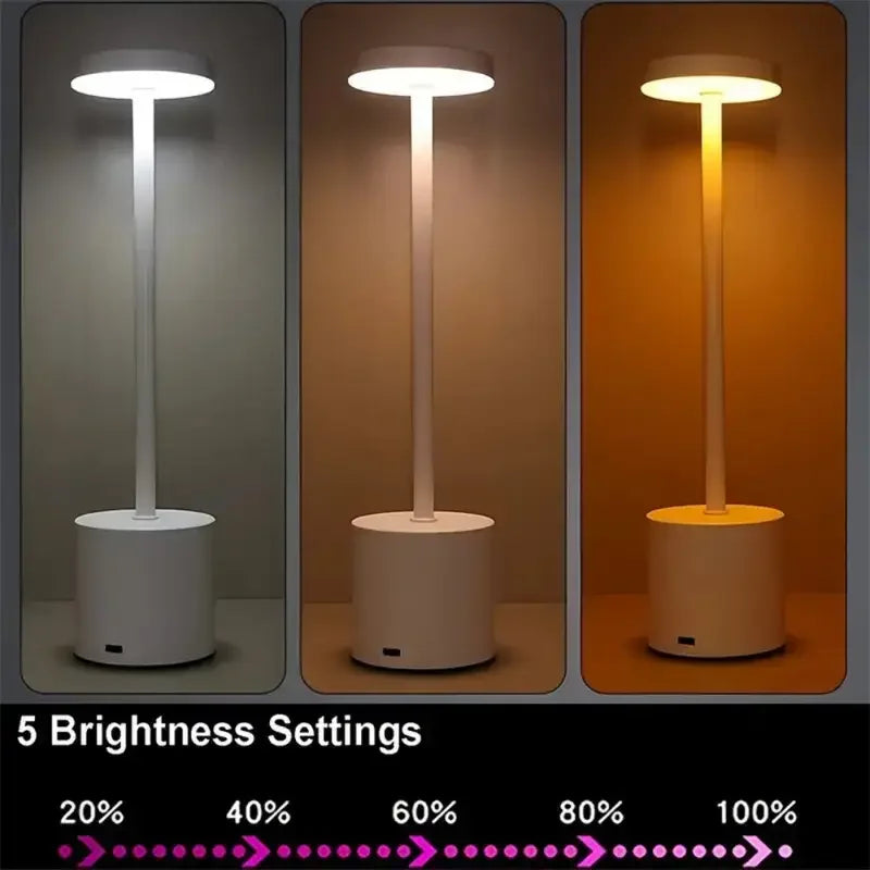 lampe led rechargeable niveaux luminosité couleurs noir rosegold doré argenté blanc moderne minimaliste