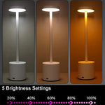 lampe led rechargeable niveaux luminosité couleurs noir rosegold doré argenté blanc moderne minimaliste
