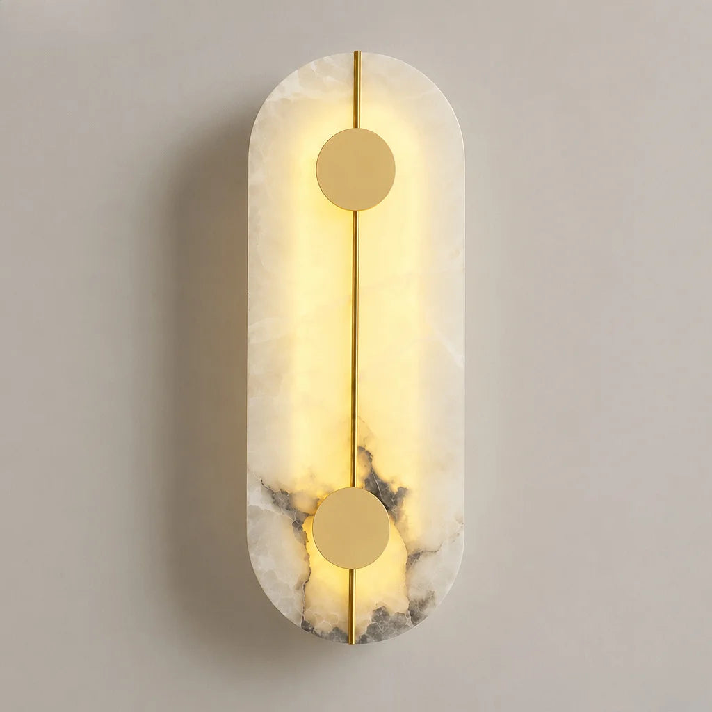 lampe murale moderne marbre blanc gris doré éclairage chambre salon étude entrée