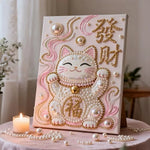 tableau décoratif château blanches rose doré art féerique décoration enfant adulte