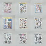 sticker kawaii personnages animés fille piscine guitare autocollants décoratifs carnet journal intime scrapbook