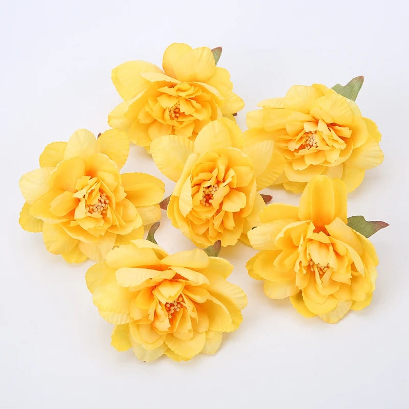 fleurs artificielles roses jaunes blanches rouges bleues vertes décoration maison mariage anniversaire parti chambre