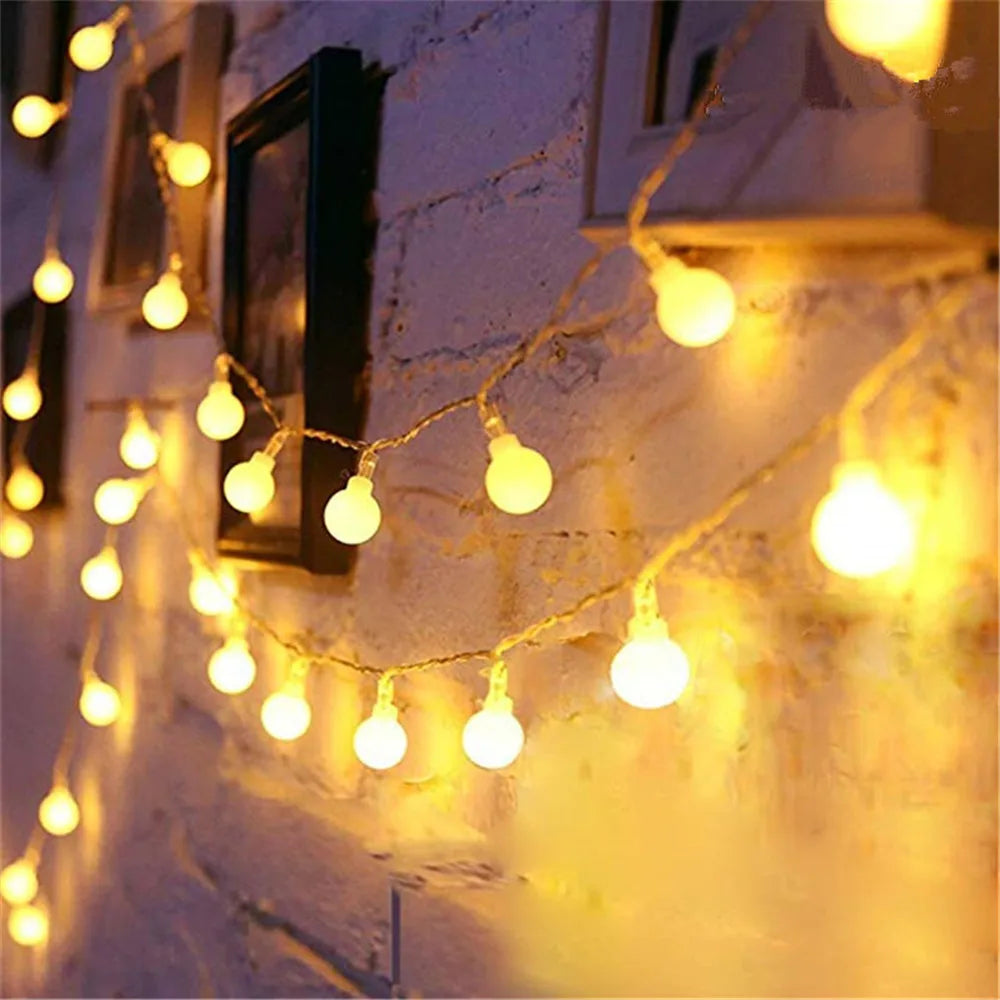guirlande lumineuse globes blancs led 10m 80leds usb batterie noel moderne chambre decoration