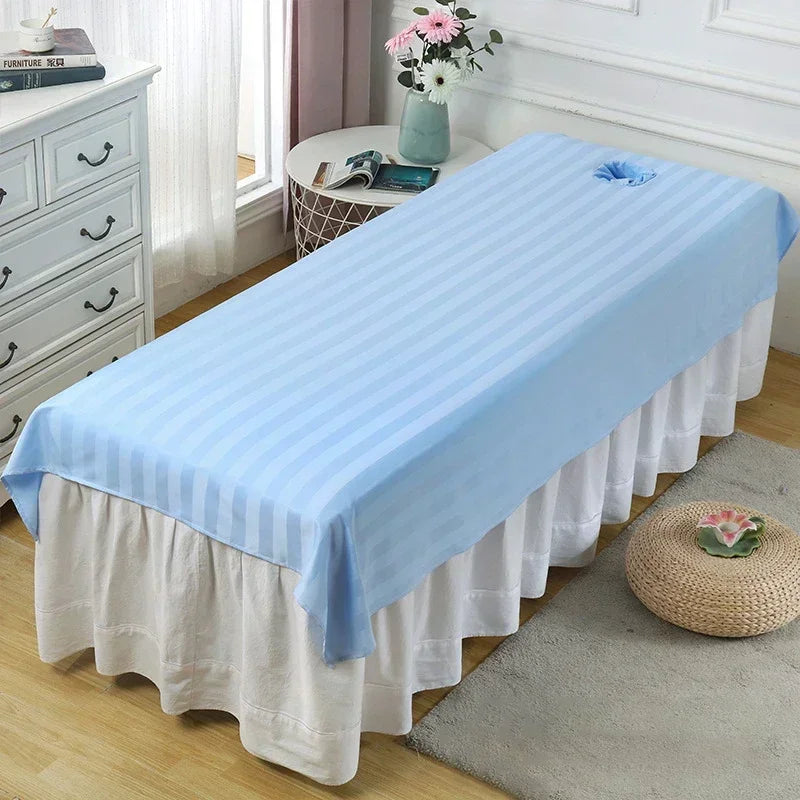 drap lit élastique table massage trou visage coton salon beauté