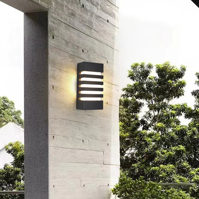 applique murale moderne led étanche noir lignes horizontales lumineuses fixations invisibles aluminium