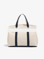 sac main toile coton beige noir vert rose poignées détachables casual chic rivets anti