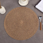 serviettes table rustiques lin beige clair motif géométrique naturel 38cm