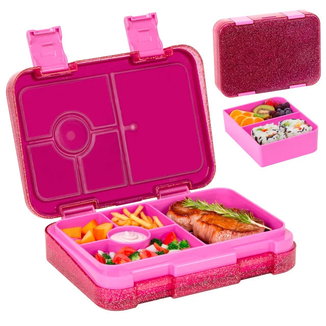 boîte lunch bento rectangulaire compartimentée étanche poignées motifs licornes enfant