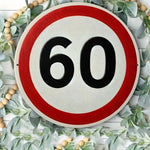 panneau signalisation interdiction stationner métal rond rouge blanc garage décoration murale extérieur voiture interdit