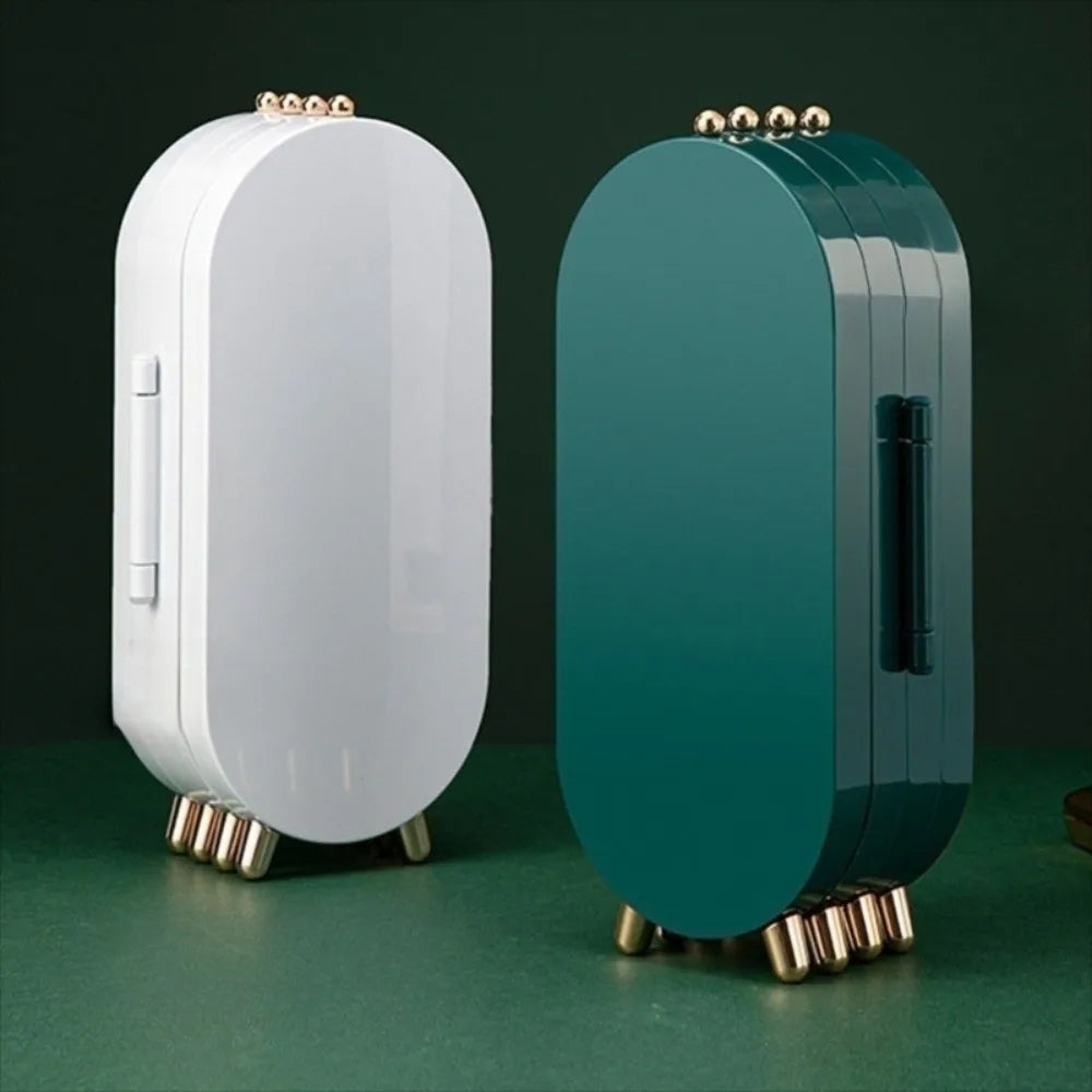 boîte bijoux moderne vert foncé blanc 153 trous boucles doreilles 21 fentes chaînes fentes