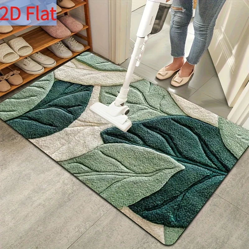 tapis vert feuilles moderne imperméable résistant antibactéries polyester doux salon chambre
