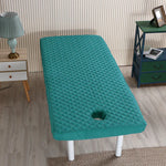 coussin massage bleu marine hexagones brodés moderne trou antidérapant polyester coton adultes