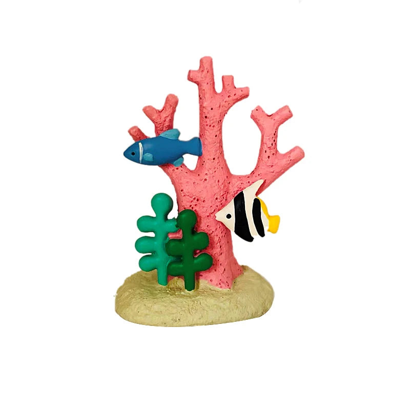 figurines animaux coquilles poissons deco maison enfantin cartoon blanc bleu vert