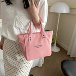 sac main toile polyester couleur rose rouge noir blanc jaune moderne casual poignées fermure