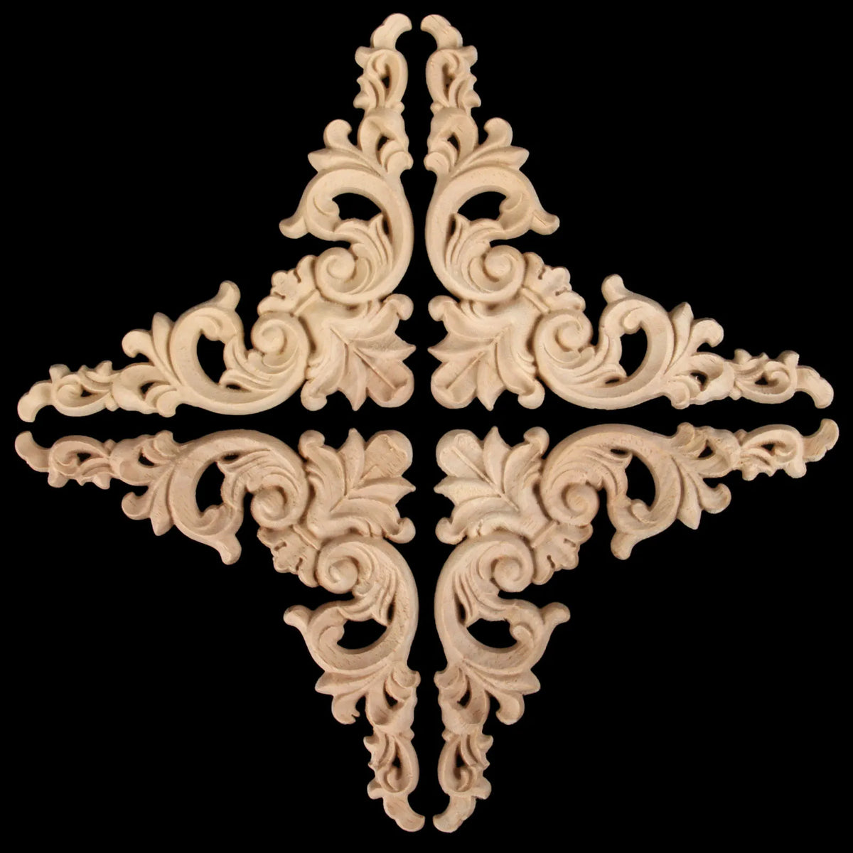 corniche décorative baroque ornements floraux bois sculpté ajustement meubles murs portebiancheclair