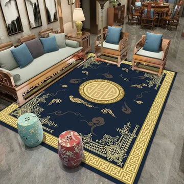 tapis salon moderne velours épais motif géométrique antidérapant mousse respirante décoration maison chic