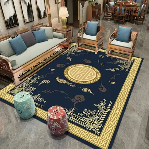 tapis salon moderne velours épais motif géométrique antidérapant mousse respirante décoration maison chic