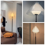 lampe sol moderne noir blanc rayures fines zone 10 15m² interrupteur bouton