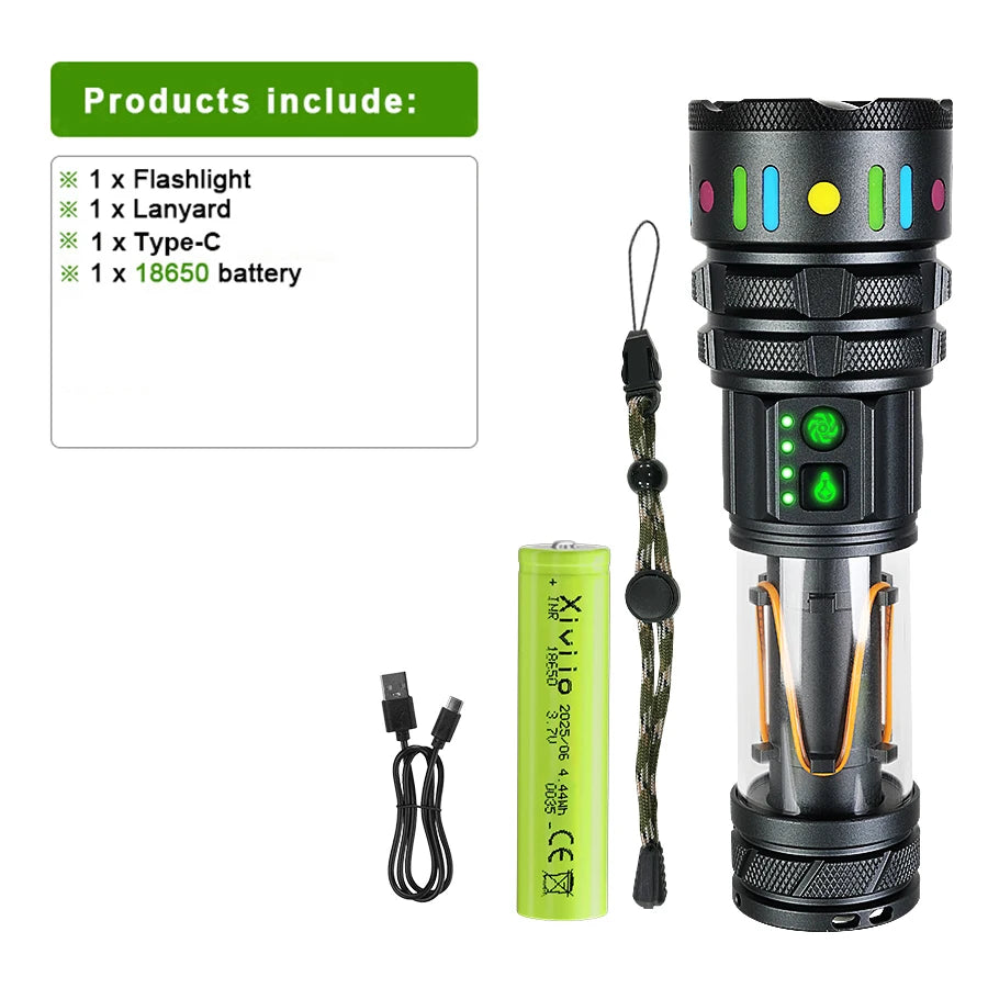 lampe torche laser 30w résistante camping hiking orange bleu moderne