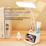 lampe rechargeable blanc moderne porte stylos téléphone ventilateur support batterie