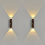 applique murale led blanc bois noir détecteur mouvement interrupteur tactile rechargeable moderne