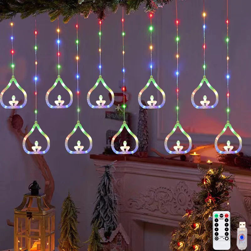 guirlande lumineuse moderne blanc multicolore forme géométrique décorative chambre noël
