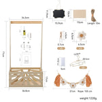 panier bébé bois rustique motifs floraux support mural accessoires enfant storage decoration chambre