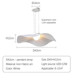 suspension lumineuse moderne blanche plissée opaque tringle led chambre salon