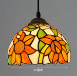 lampe suspendue tiffany multicolore stained glass floral salon chambrehôtel