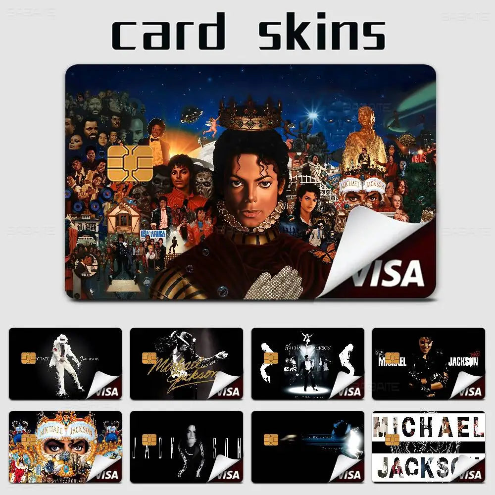protection carte bancaire stickers michael jackson noir signature adhésifs réutilisables moderne waterproof echangement