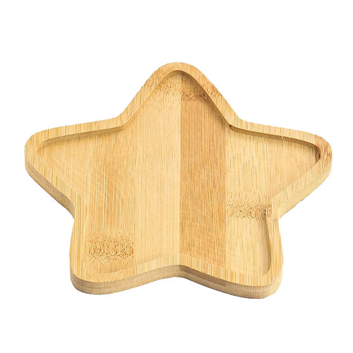 plateau bois grain naturel étoile moderne décoration intérieure rangement bijoux 15cm 15cm